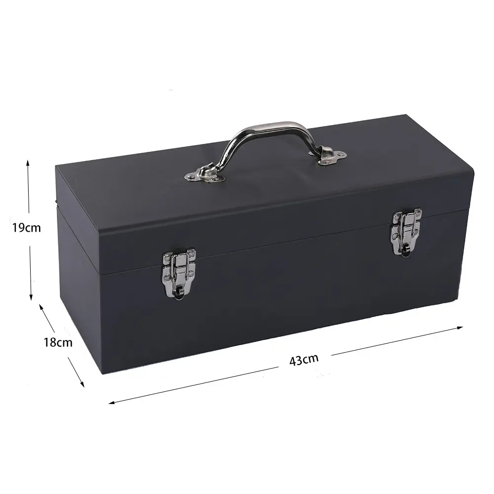Steel toolbox dimensions: 430 x 180 x 190 mm