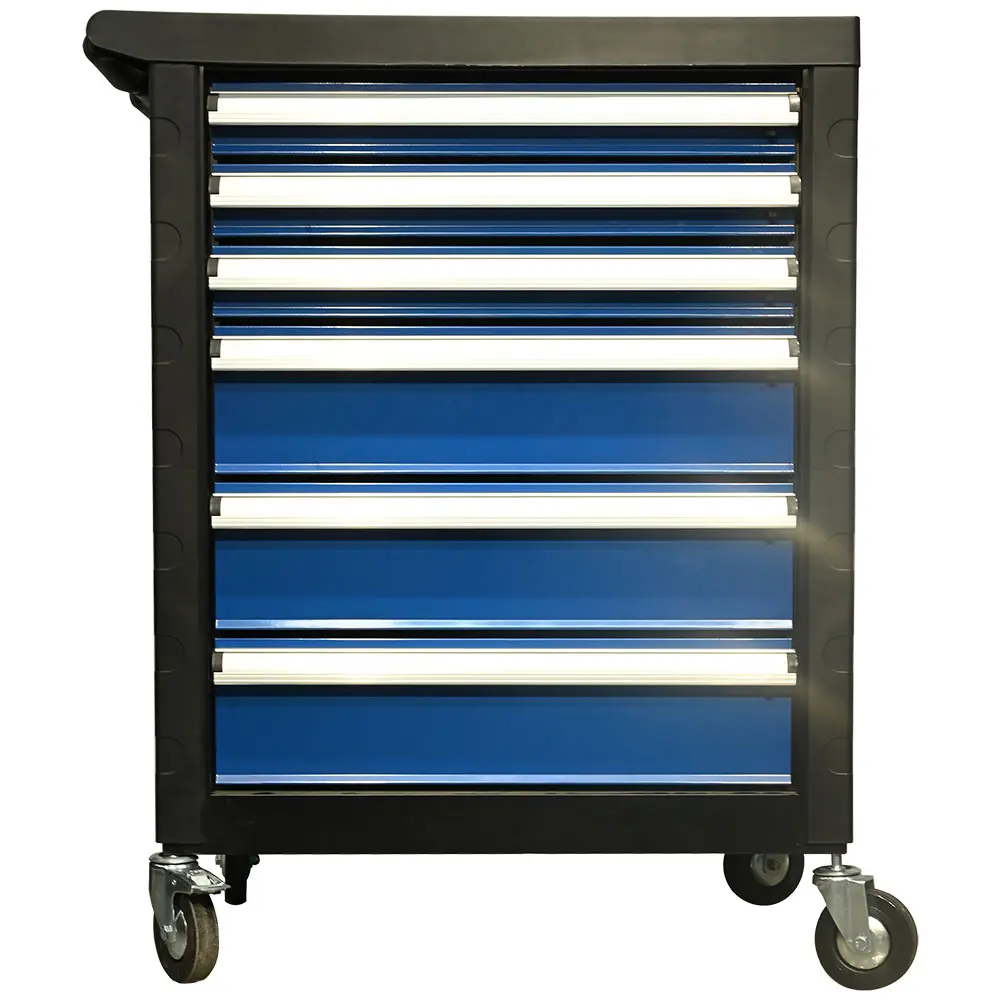 Front view of the blue six drawer steel tool cabinet by Zhejiang Dingda