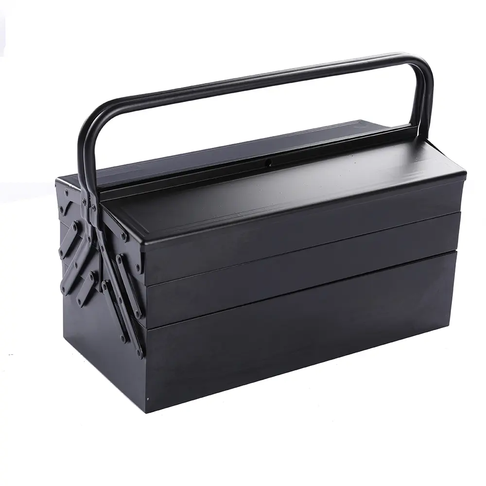 465 mm black cantilever steel toolbox with twin handles