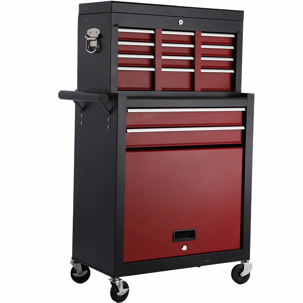 Comprehensive Tool Storage Cabinet With Matching Upper And Lower Toolboxes
