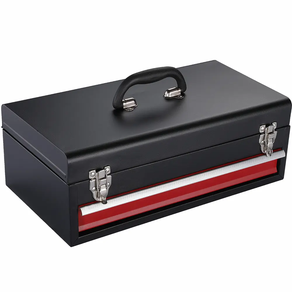 Single drawer steel toolbox with carrying handle by Zhejiang Dingda
